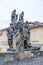 Prague, Czech Republic, Charles bridge. Sculptural group `Liberation from Turkish captivity`.