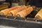 Prague, Czech Republic: famous trdelnik sweet roll cooking at shop