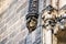 Prague, Czech republic - February 24, 2021. Detail of small sculptures above entrance to the Basilica Minor of Vysehrad