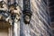 Prague, Czech republic - February 24, 2021. Detail of small sculptures above entrance to the Basilica Minor of Vysehrad
