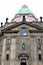 Prague, Czech Republic, January 2015. Closeup of the facade of an old Catholic cathedral.