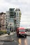 Prague, Czech Republic, January 2015. The famous dancing house in the capital, view from the embankment.