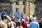 Prague, Czech Republic - June 27th 2019: Crowd watching the changing of Honor Guard in front of Prague Castle. National service,