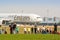 Prague, Czech Republic - March 14, 2014. People watching airplanes Landing and taking off at the airport