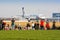 Prague, Czech Republic - March 14, 2014. People watching airplanes Landing and taking off at the airport