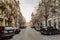 Prague, Czech Republic - March 26, 2021. Empty Parizska Street,Prague most prestigious boulevard, home to wide range of luxury