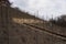 Prague, Czech Republic - March 26, 2021 - Grebovka park- The vineyard with a romantic gazebo lies on a steep slope