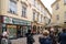 PRAGUE, CZECH REPUBLIC - MARCH 5, 2016: Store between the passage from Charles Bridge to Old Town in Prague, Czech Republic. on M