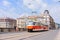 PRAGUE, CZECH REPUBLIC - MAY 2017: a famous tourist sight, an old tram in Prague.