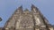 Prague, Czech Republic - MAY, 2018: amazing moving tilt up shot of main facade of St Vitus cathedral in Prague castle