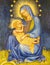 PRAGUE, CZECH REPUBLIC - OCTOBER 12, 2018: The the copy of gothic painting of Madonna Madonna of the Rain