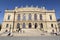 PRAGUE, CZECH REPUBLIC - OCTOBER 14, 2018: The facade of Rudolfinum Concert Hall