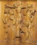 PRAGUE, CZECH REPUBLIC - OCTOBER 15, 2018: The wooden carved relief of Cricifixion in church Bazilika svatÃ©ho Petra a Pavla