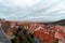 Prague. Czech Republic, old town panorama. Romantic view to the Cityscape of Winter Prague