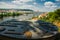 Prague, Czech Republic: Panoramic view of Prague Czech Republic and Vltava river from Visegrad fortress