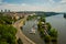 Prague, Czech Republic: Panoramic view of Prague Czech Republic and Vltava river from Visegrad fortress