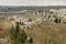 Prague,Czech republic Real estate residential concept.Czech architecture view from above.Panoramic city skyline.Barrandov Bridge