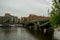 PRAGUE, CZECH REPUBLIC: Sculpture on the Chekhov bridge over Vltava river