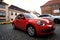 Prague, Czech Republic, September 15, 2017: red VW Beetle near Schwarzenbersky Palace at Hradcany Square