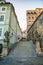 Prague, Czech republic - September 20, 2020. Ke Hradu street during pandemic situation without tourists - Covid-19 - empty street