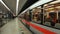 Prague, Czech Republic. The subway is leaving the station. POV, passenger point of view