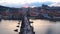 Prague, Czech Republic. Time Lapse landscape to the Charles Bridge and Vltava river at sunset form the Old Town Bridge Tower