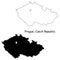 Prague Czechia Czech Republic. Detailed Country Map with Location Pin on Capital City.