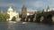 Prague embankment and Charles bridge