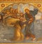 Prague - The fresco Peter, walking on water toward Jesus in church Bazilika svatÃ©ho Petra a Pavla na VyÅ¡ehrade