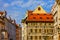 Prague houses, Czech Republic. Old Town, Staromestska square,