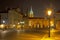 Prague - The Hradcanske square, Castle and St. Vitus cathedral in evening light