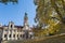 Prague - The Loreto baroque church and autumn tree