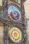 Prague medieval astronomical clock Orloj on Old Town Hall tower, Prague, Czech republic