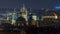 Prague night timelapse, fantastic old town roofs during twilight with towers and night illumination, Czech Republic