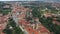 Prague Old Town with St. Vitus Cathedral and Prague castle complex with buildings revealing architecture from Roman style to