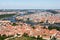 Prague panorama charles bridge river from mountain skyview