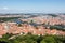 Prague panorama charles bridge river from mountain skyview