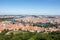 Prague panorama charles bridge river from mountain skyview