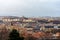 Prague panorama with St. Vitus Cathedral and Prague Castle - the biggest ancient castle in the world and residence of president
