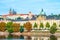 Prague panoramic view of Prague Castle and Straka Academy - the seat of Government of Czech Republic