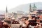 Prague roofs, churchs and buildings panoramic view, Czech Republic