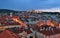 Prague roofs by night