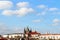 Prague scenic aerial view of Prague Old Town Pier architecture