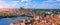 Prague scenic spring aerial view of the Prague Old Town pier architecture Charles Bridge over Vltava river in Prague, Czechia. Old