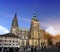 PRAGUE, SEPTEMBER 15: The crowd of tourists on the square in front of Saint Vitus cathedral on September 15, 2014 in Prague, Czech