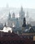 Prague - Spires of the Old Town on Cold Winter Morning