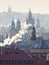 Prague - Spires of the Old Town on Cold Winter Morning