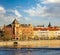 Prague Stare Mesto embankment view from Charles bridge