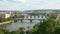 prague view, bridges over danube river, czech republic, timelapse, 4k