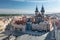 Prague. View over the Old Town Square during a beautiful summer day with only few peoples.